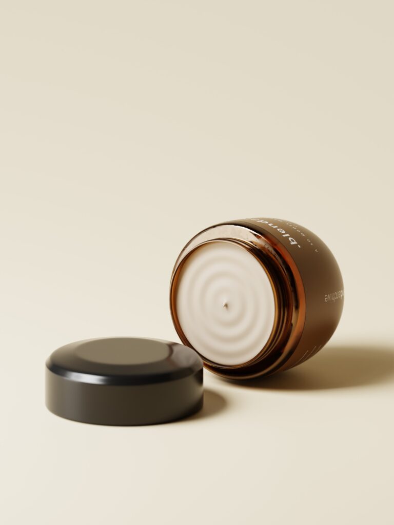 Amber Glass Cosmetic Jar Blender 3D Model