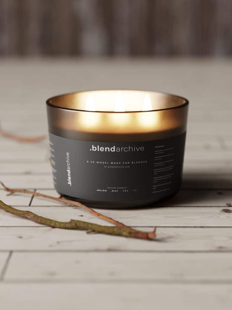 Amber Glass Candle Jars Blender 3D Models