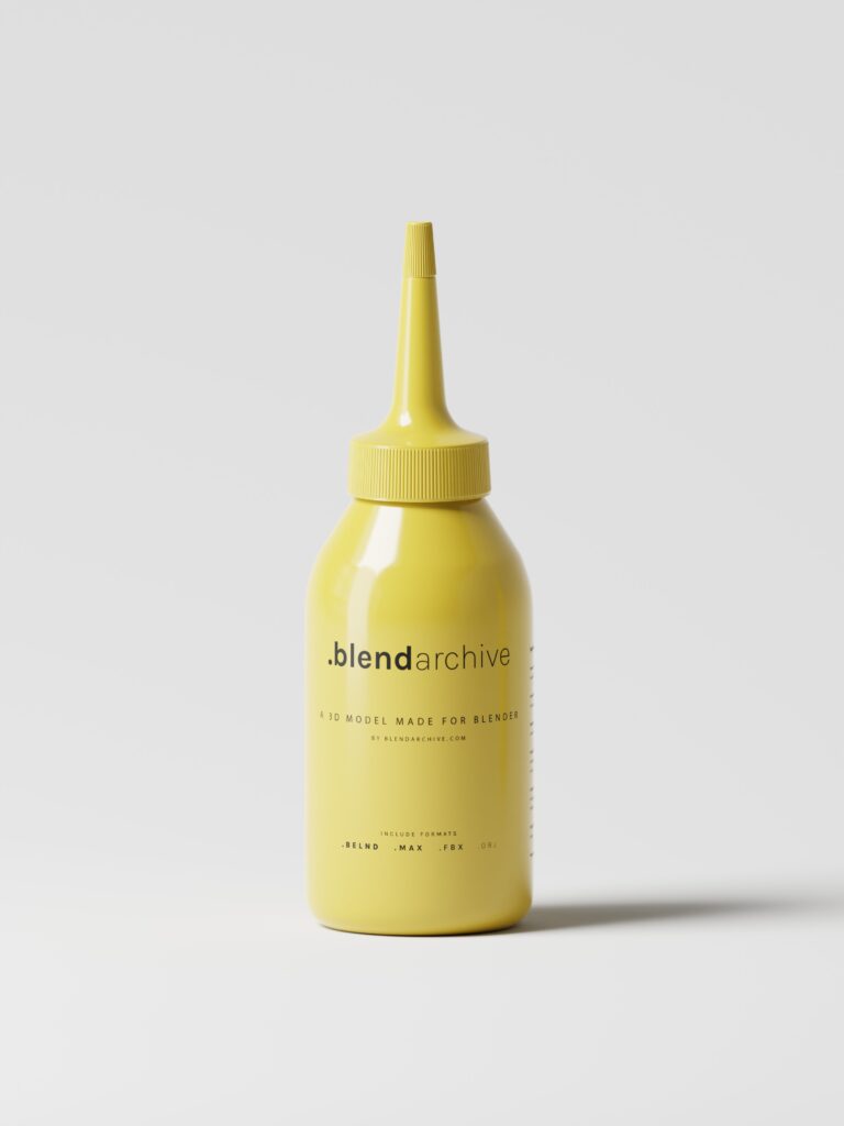 Yellow Mustard Squeeze Bottle Blender 3D Model