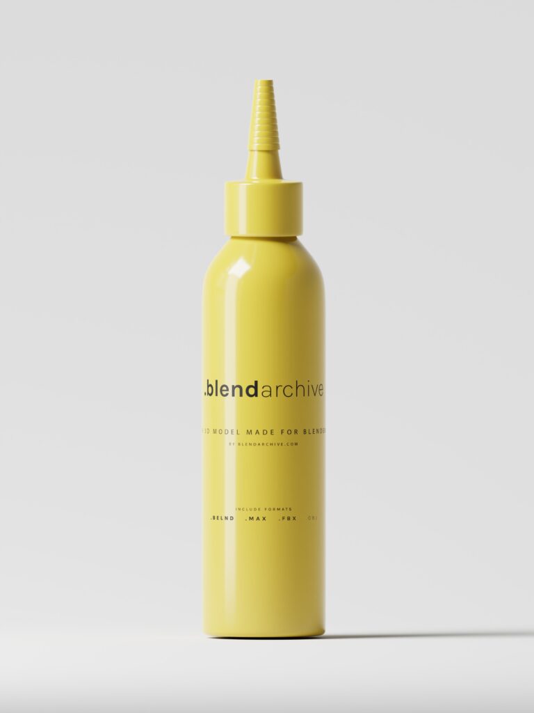 Yellow Mustard Squeeze Bottle Blender 3D Model