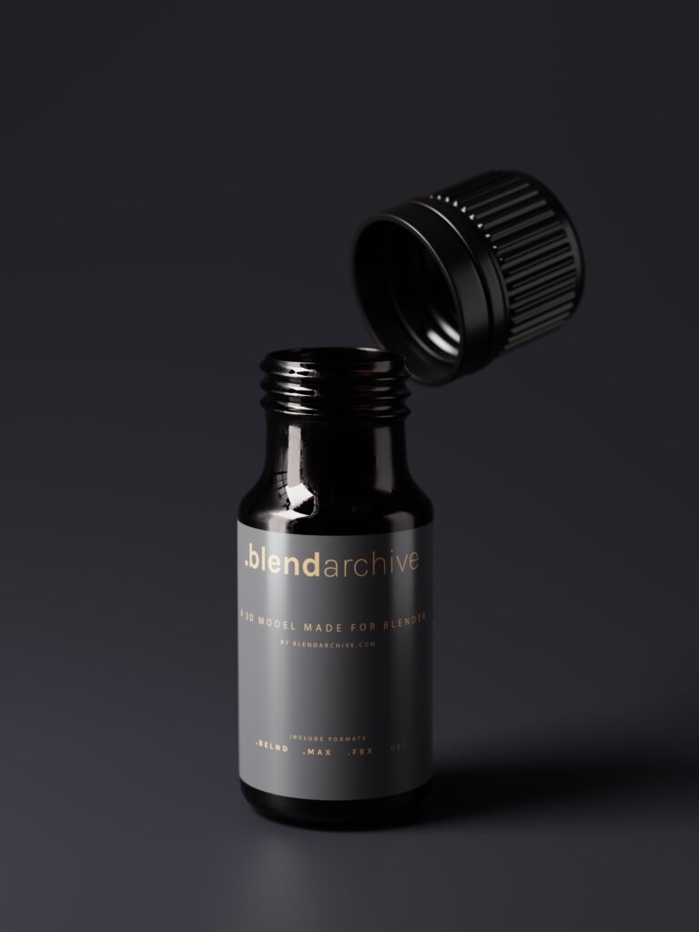 Small Glass Medicine Bottle Blender 3D Model
