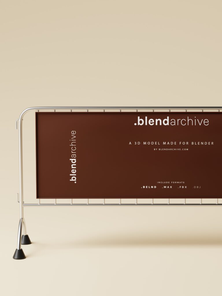 Long Advertising Banner Blender 3D Model