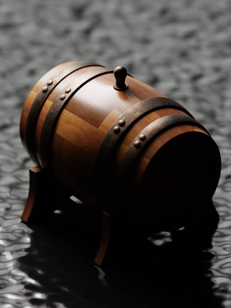 Wooden Barrel Blender 3D Model
