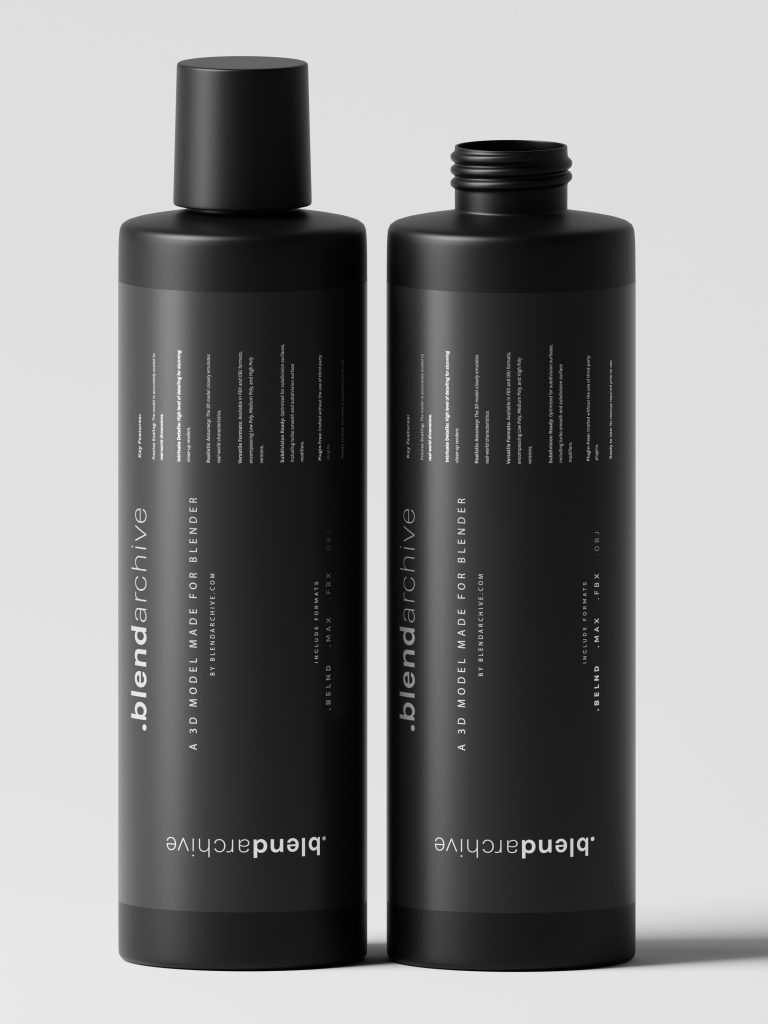 Black Plastic Cosmetic Bottle Blender 3D Model