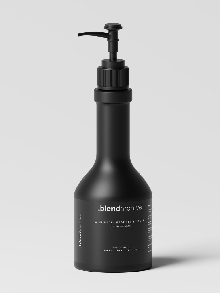 Black Dispenser Bottle Blender 3D Model