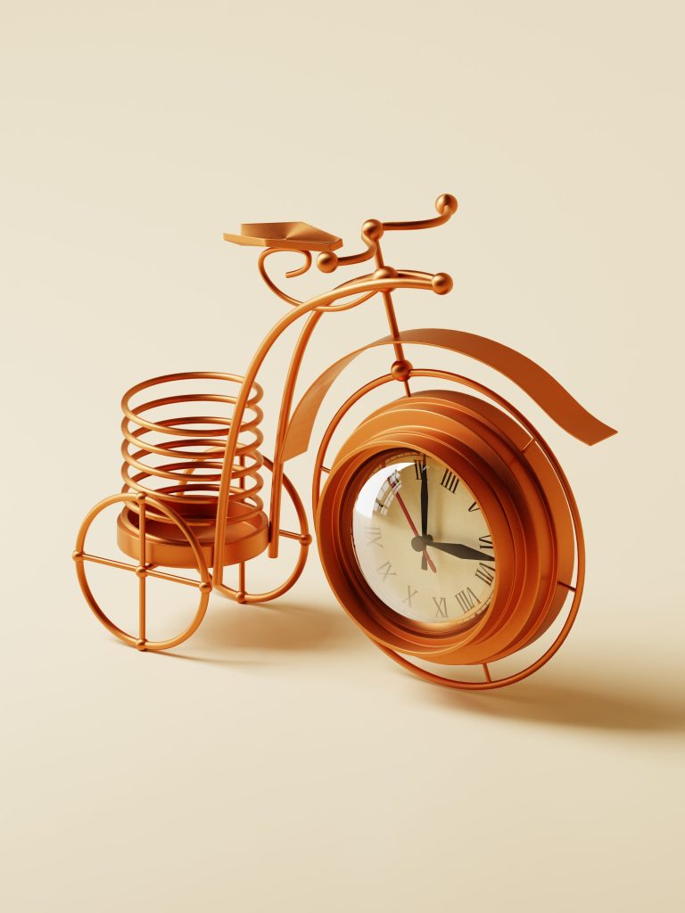 Bicycle Shaped Clock Blender 3D Model