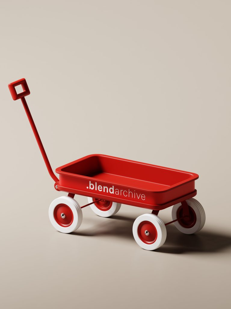 Gift Boxes and Gift Cart Blender 3D Model